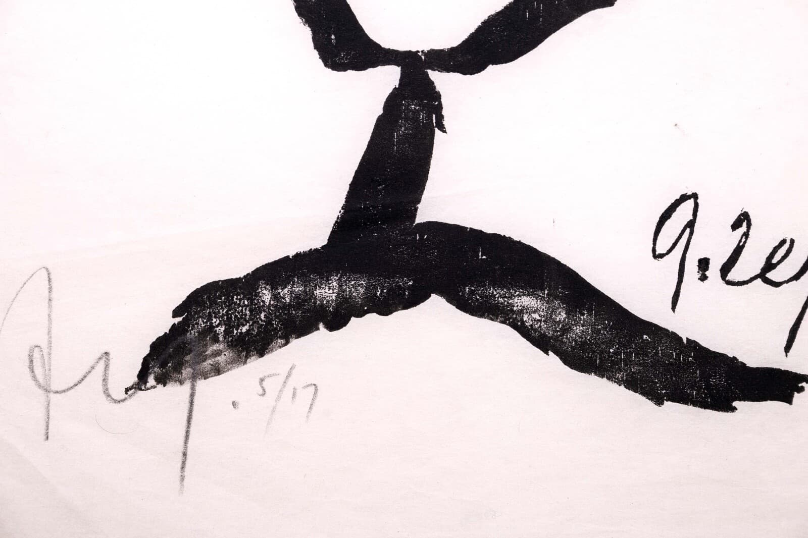 Adja Yunkers Untitled (Portrait X) Signed Modern Abstract Woodcut on Paper 5/17 - Thumbnail 5