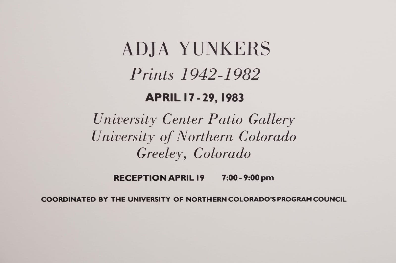 Adja Yunkers University of Northern Colorado Modern Lithograph Exhibition Poster - Thumbnail 5