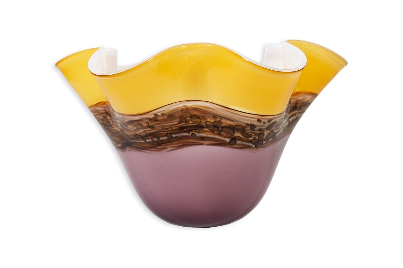 Purple And Yellow Handblown Glass Vessel Viz Glass Inc.