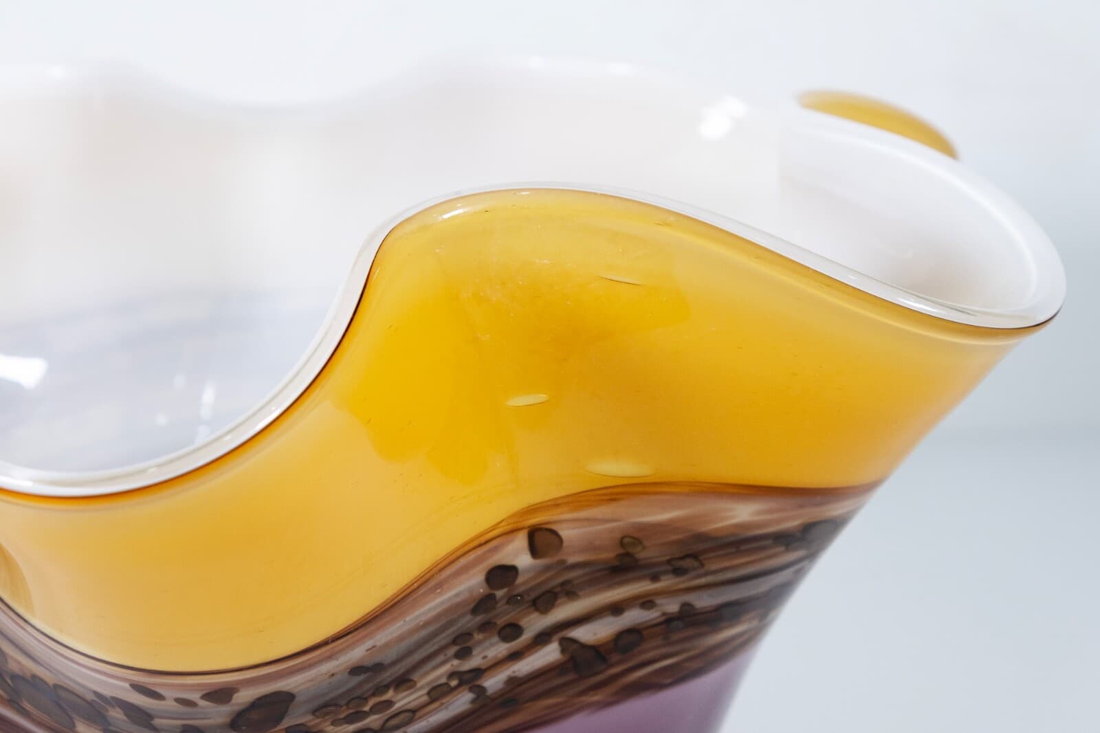 Purple And Yellow Handblown Glass Vessel Viz Glass Inc. - Thumbnail 3