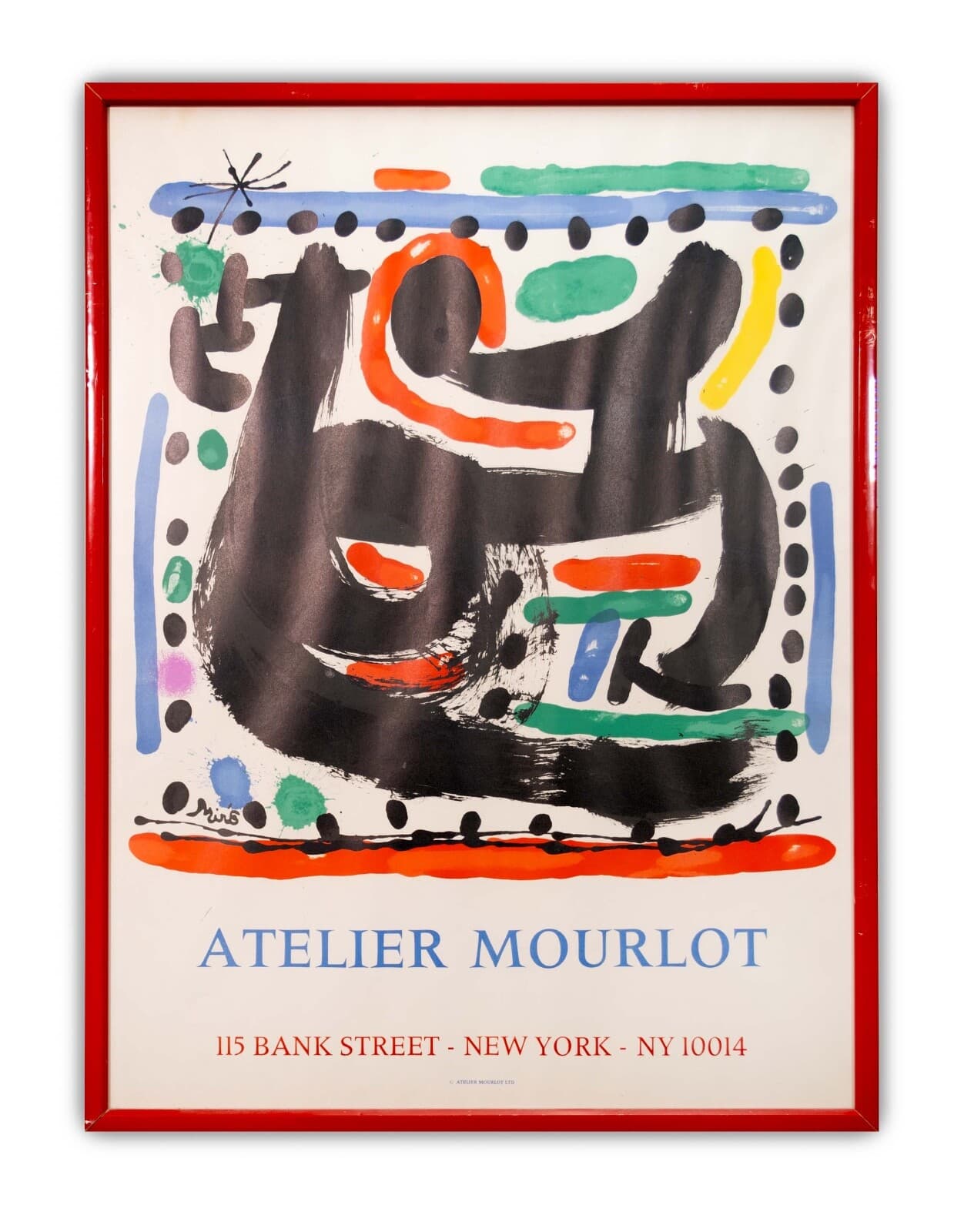 Joan Miro Atelier Mourlot New York Original Modern Lithographic Poster Framed - Thumbnail 2