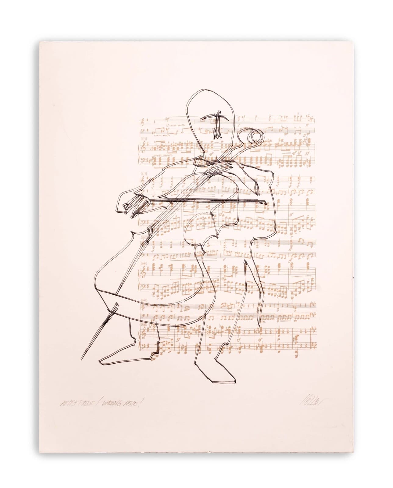 Richard Kozlow Wrong Note Signed Modern Serigraph on Paper A.P. Unframed 1970s - Thumbnail 2