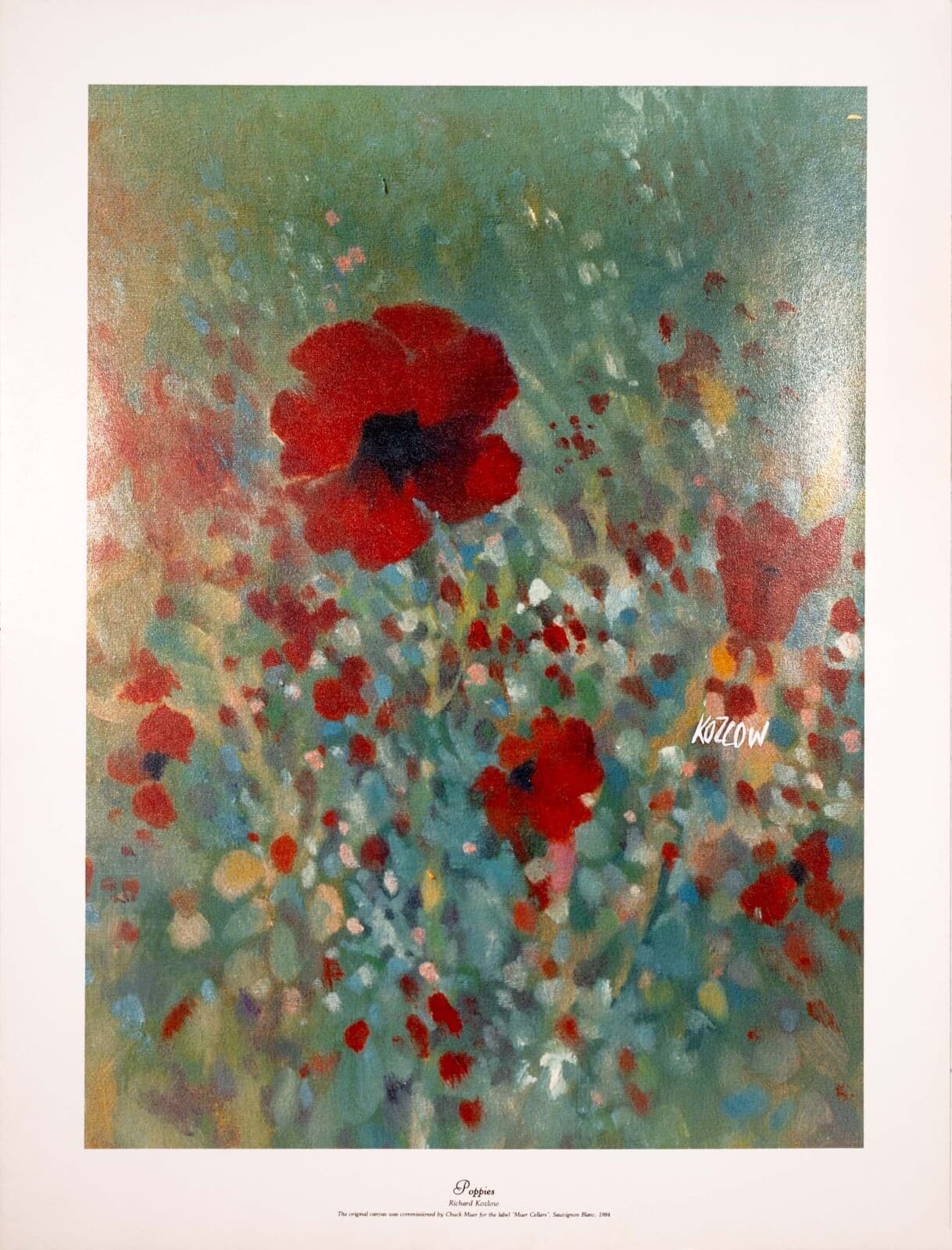 Richard Kozlow Chuck Muer Wine Vintage Art Posters Iris, Day Lilies, & Poppies - Thumbnail 3