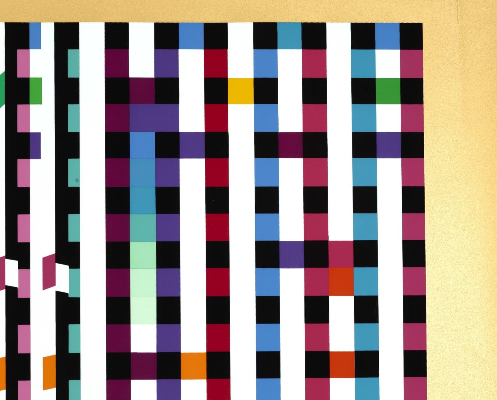 Yaacov Agam Multi-Mag Rhythm (Gold) Signed Op Art Modern Silkscreen 86/180 UF - Thumbnail 6