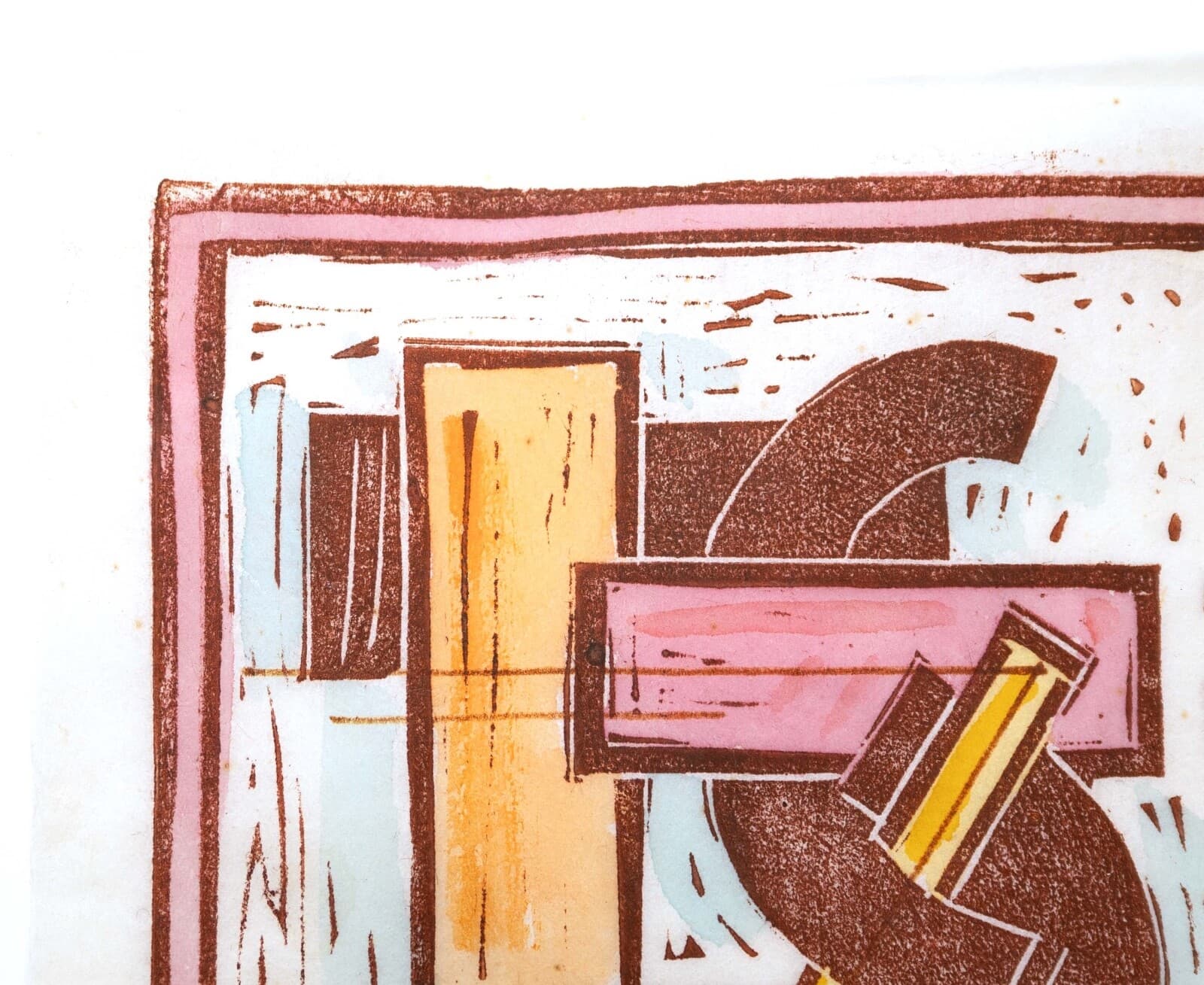 Clinton Hill Untitled Signed Contemporary Woodcut on Rice Paper Unframed 1994 - Thumbnail 3