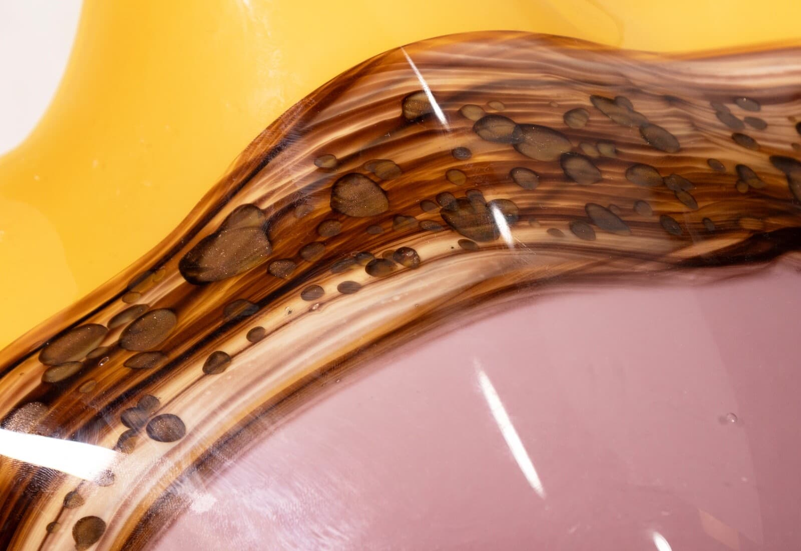 Purple And Yellow Handblown Glass Vessel Viz Glass Inc. - Thumbnail 6