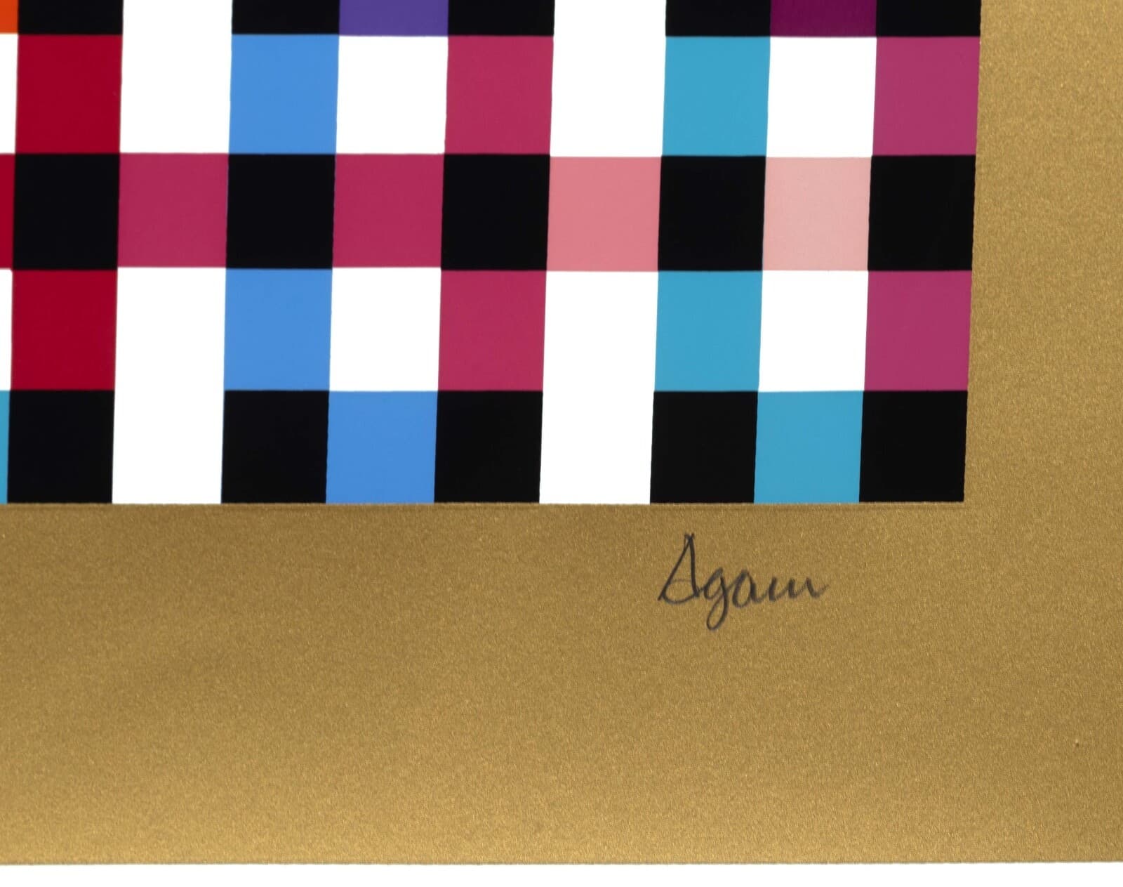 Yaacov Agam Multi-Mag Rhythm (Gold) Signed Op Art Modern Silkscreen 86/180 UF - Thumbnail 8