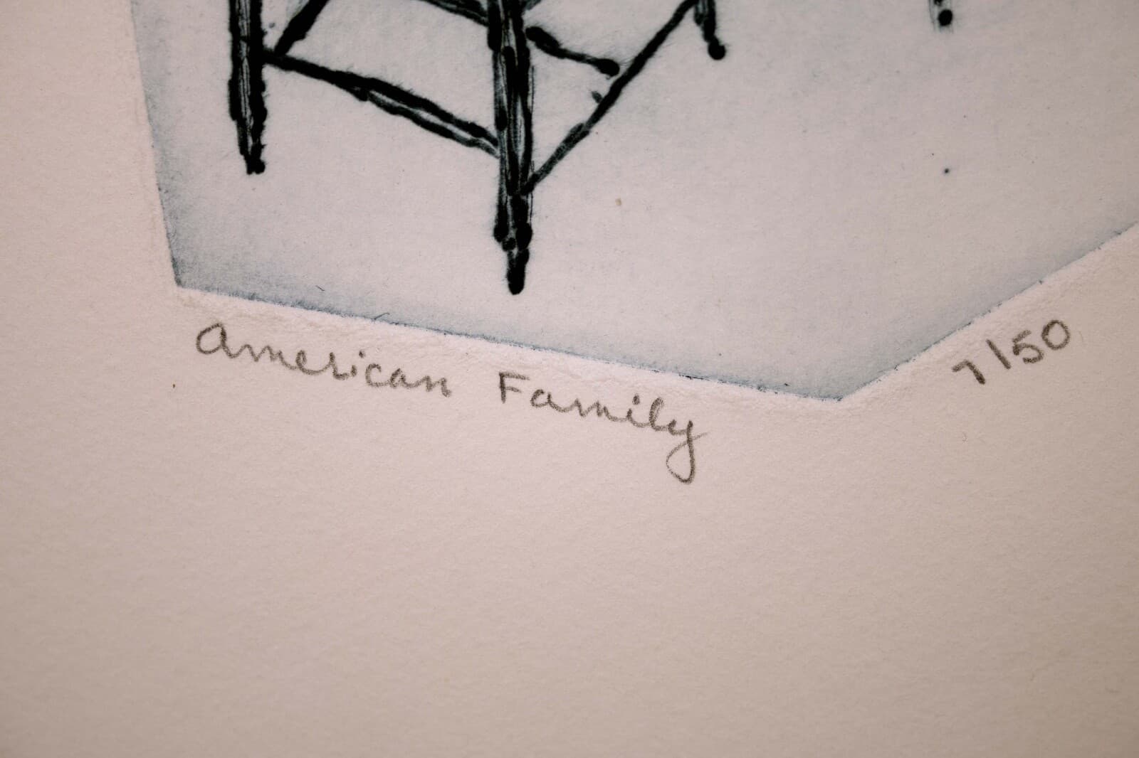 Judith Hahn American Family Signed Modern Intaglio on Paper 7/50 Unframed 1969 - Thumbnail 5