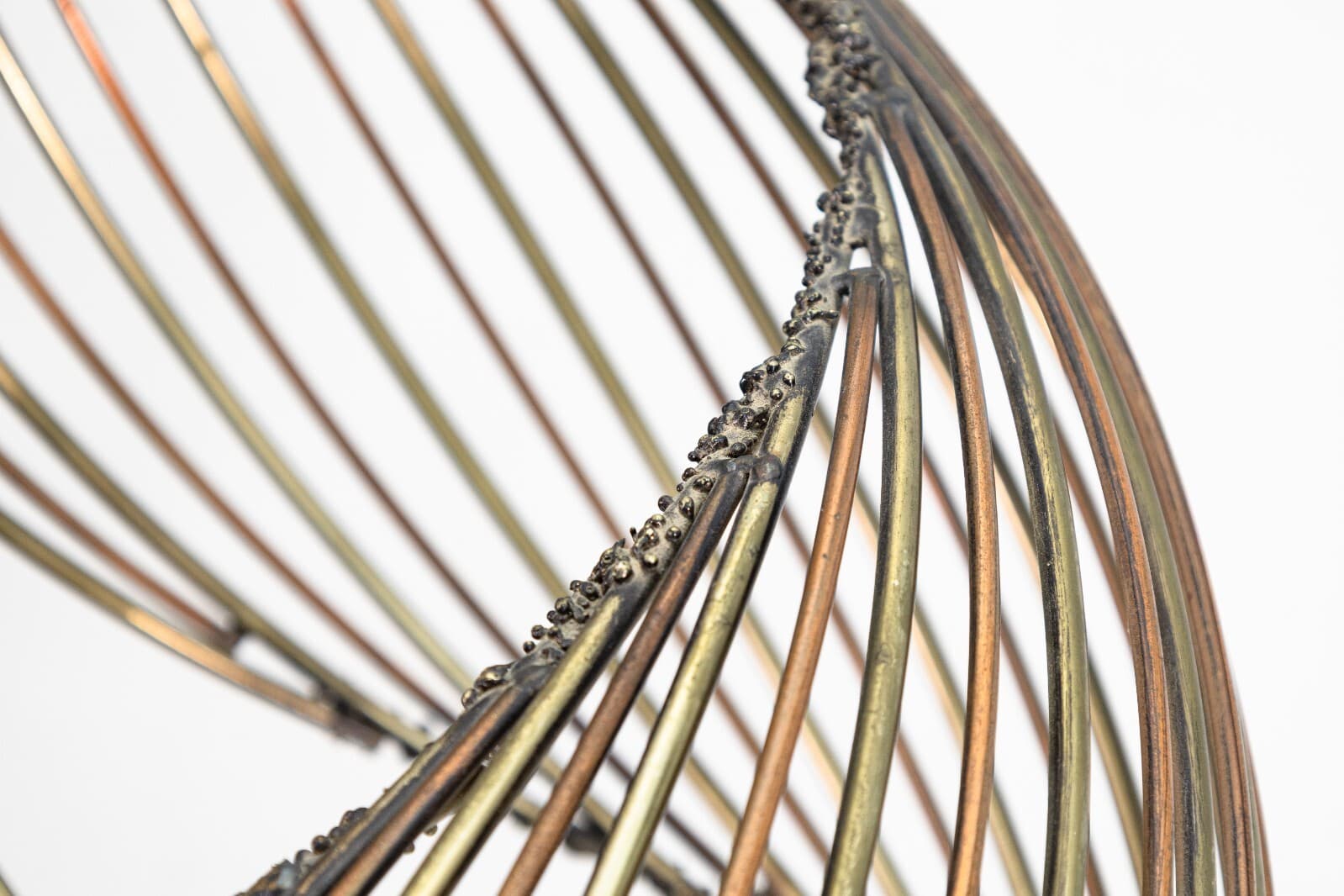 Curtis Jere Brass Spiral Brutalist Articulating Table Sculpture on Marble Base - Thumbnail 4