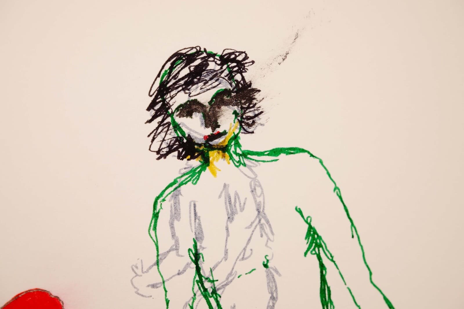 Peter Karl Green Untitled Signed Modern Figurative Felt-Tip Drawing on Paper UF - Thumbnail 3