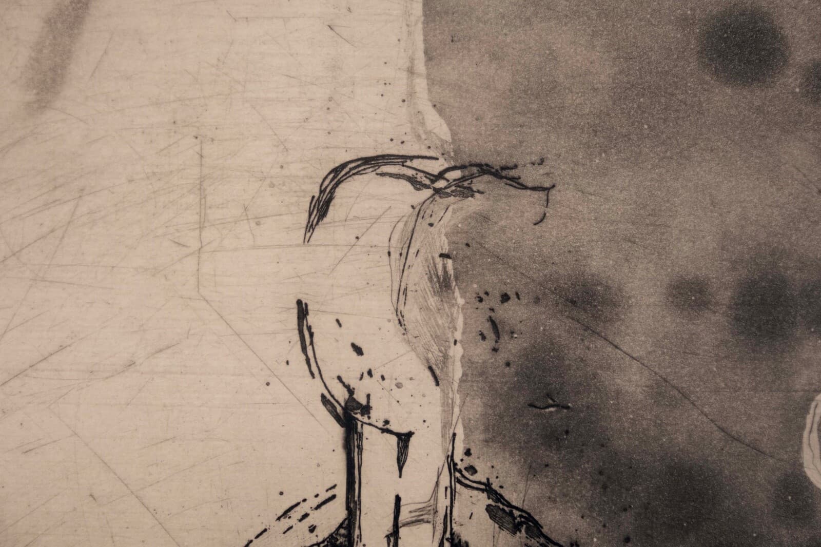 Karl Brandstatter Untitled Nude Modernist Etching on Paper 38/120 Framed 1970s - Thumbnail 4