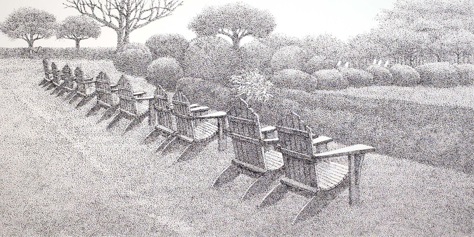 Ann Mikolowski Chairs Signed Contemporary Screenprint on Paper IV/IV A.P. UF - Thumbnail 3