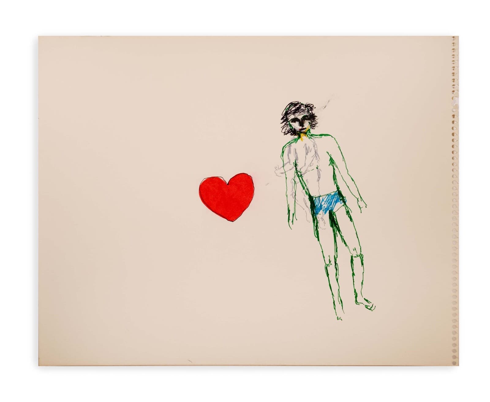 Peter Karl Green Untitled Signed Modern Figurative Felt-Tip Drawing on Paper UF - Thumbnail 2