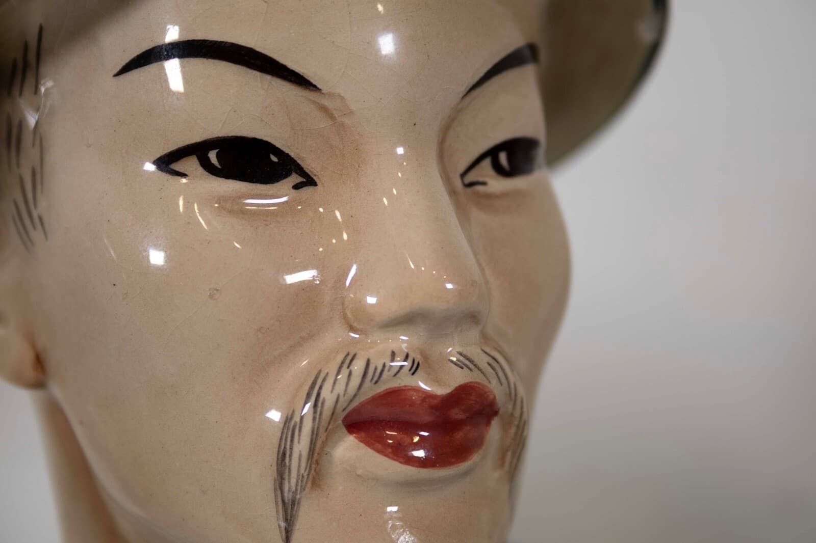 Goldscheider Pair of Japanese Hand Painted Porcelain Mid Century Modern Busts - Thumbnail 5