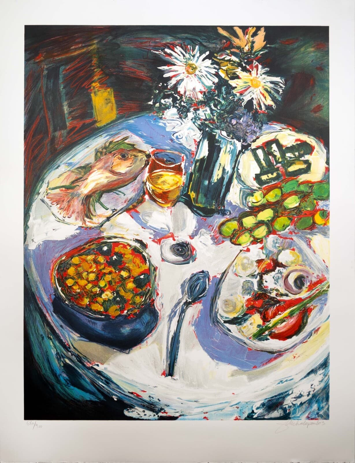 James Michalopoulos Fish Swish Signed Contemporary Lithograph 2018 UF 680/900 - Thumbnail 2