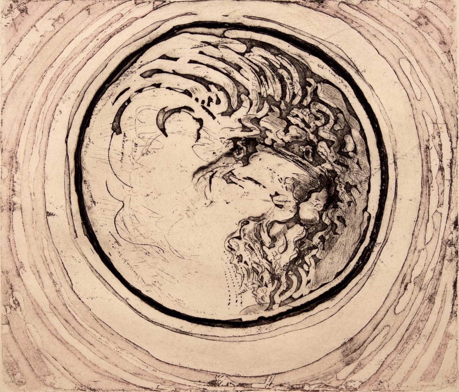 John Mills Lion Medallion Signed Contemporary Etching on Paper A.P. Unframed '71 - Thumbnail 3