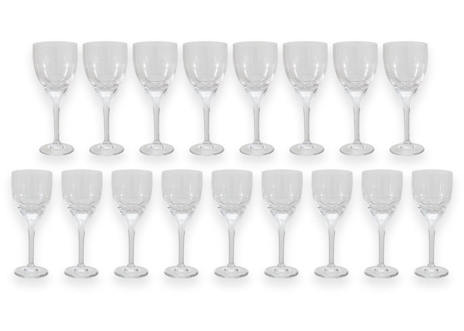 Rosenthal Iris Set of 17 Modernist Crystal Glass Wine Glasses