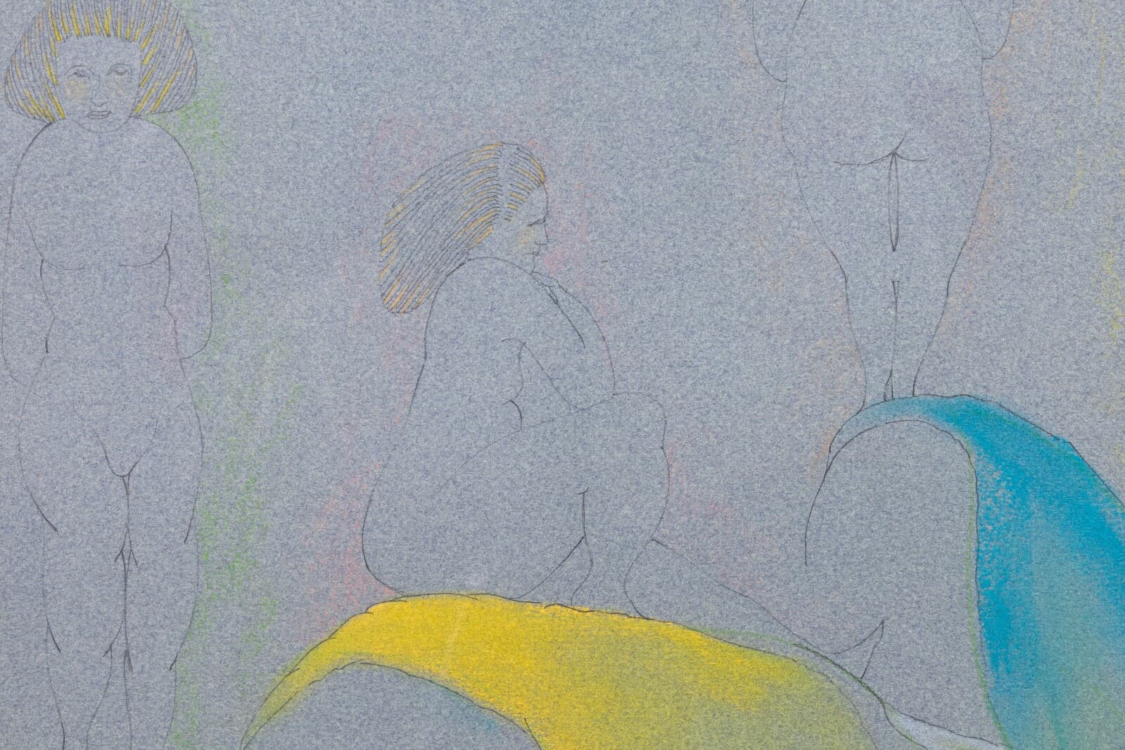 Stanley Boxer Bouquets Spawning Intruders Signed Crayon Pastel & Pencil Drawing - Thumbnail 3