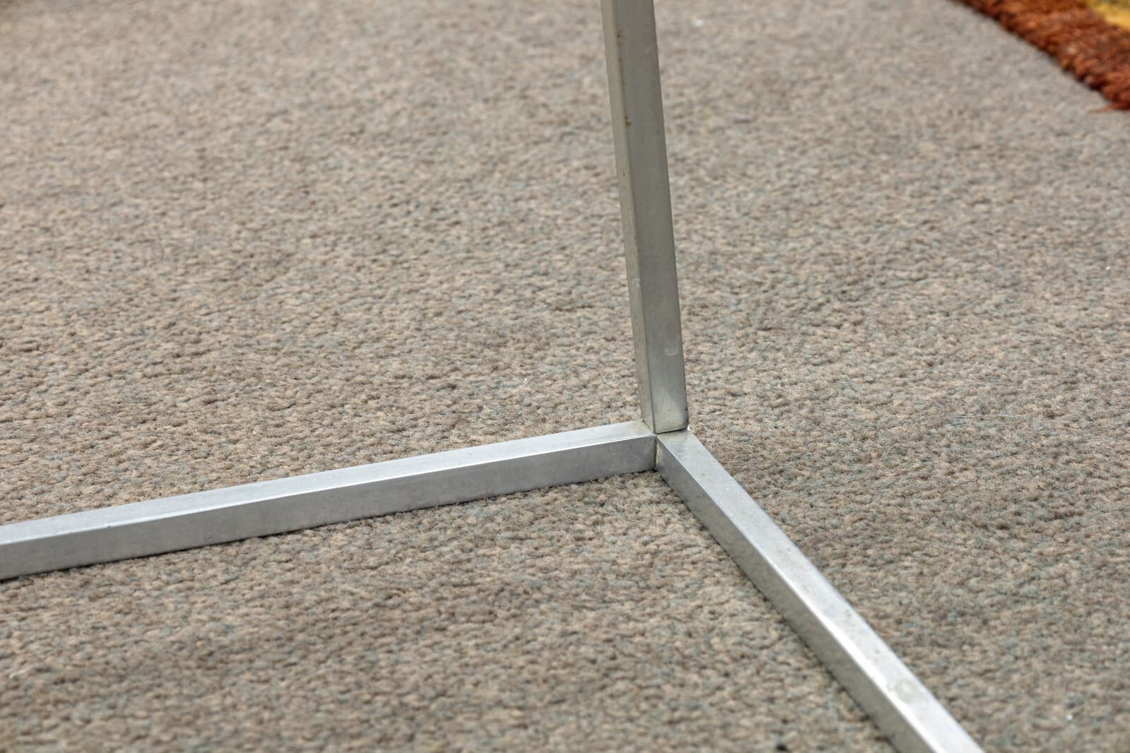 Pair of Vintage Kjaerholm Style Tapered Metal and Glass Side End Tables - Thumbnail 6