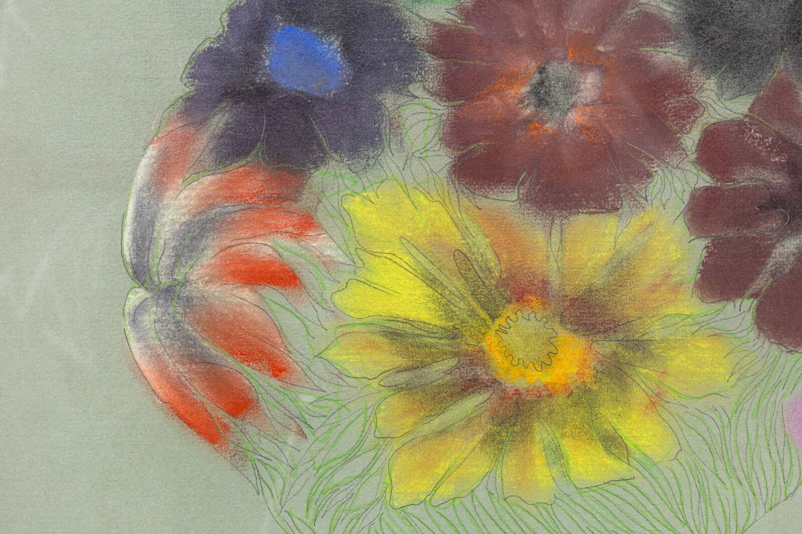 Stanley Boxer Flowered Consequence When Stared At Signed Mixed-Media on Paper - Thumbnail 5