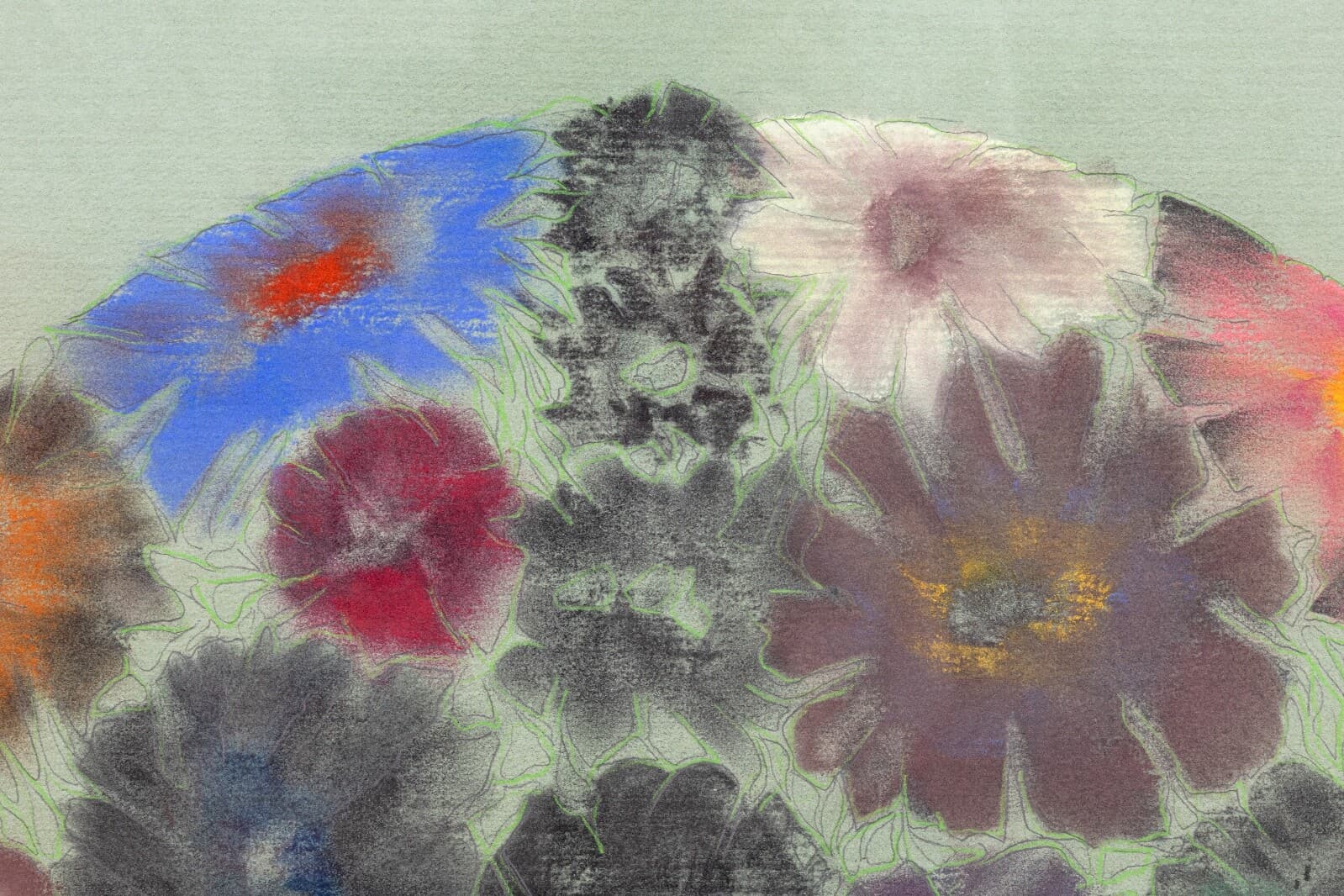 Stanley Boxer Flowered Consequence When Stared At Signed Mixed-Media on Paper - Thumbnail 2