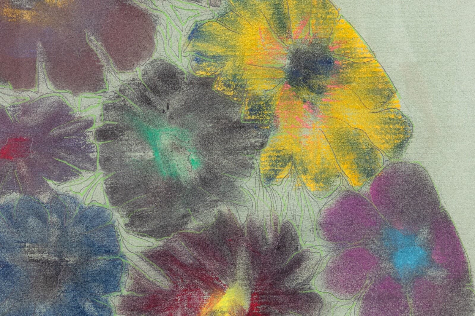 Stanley Boxer Flowered Consequence When Stared At Signed Mixed-Media on Paper - Thumbnail 4