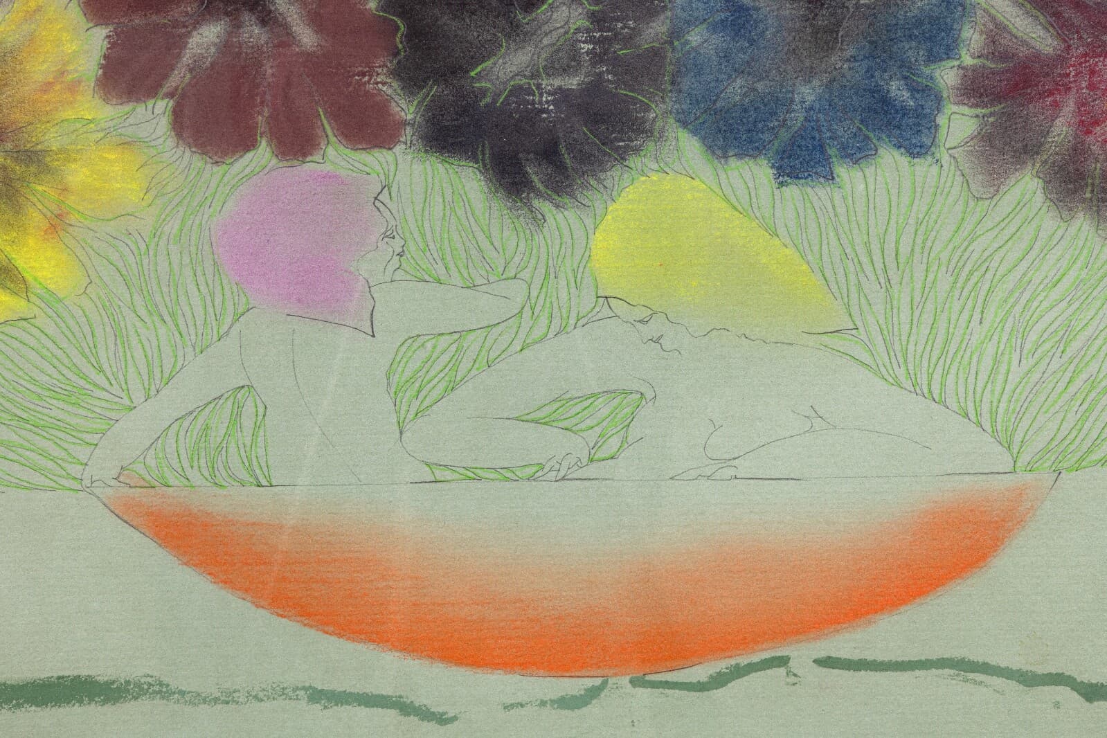 Stanley Boxer Flowered Consequence When Stared At Signed Mixed-Media on Paper - Thumbnail 6