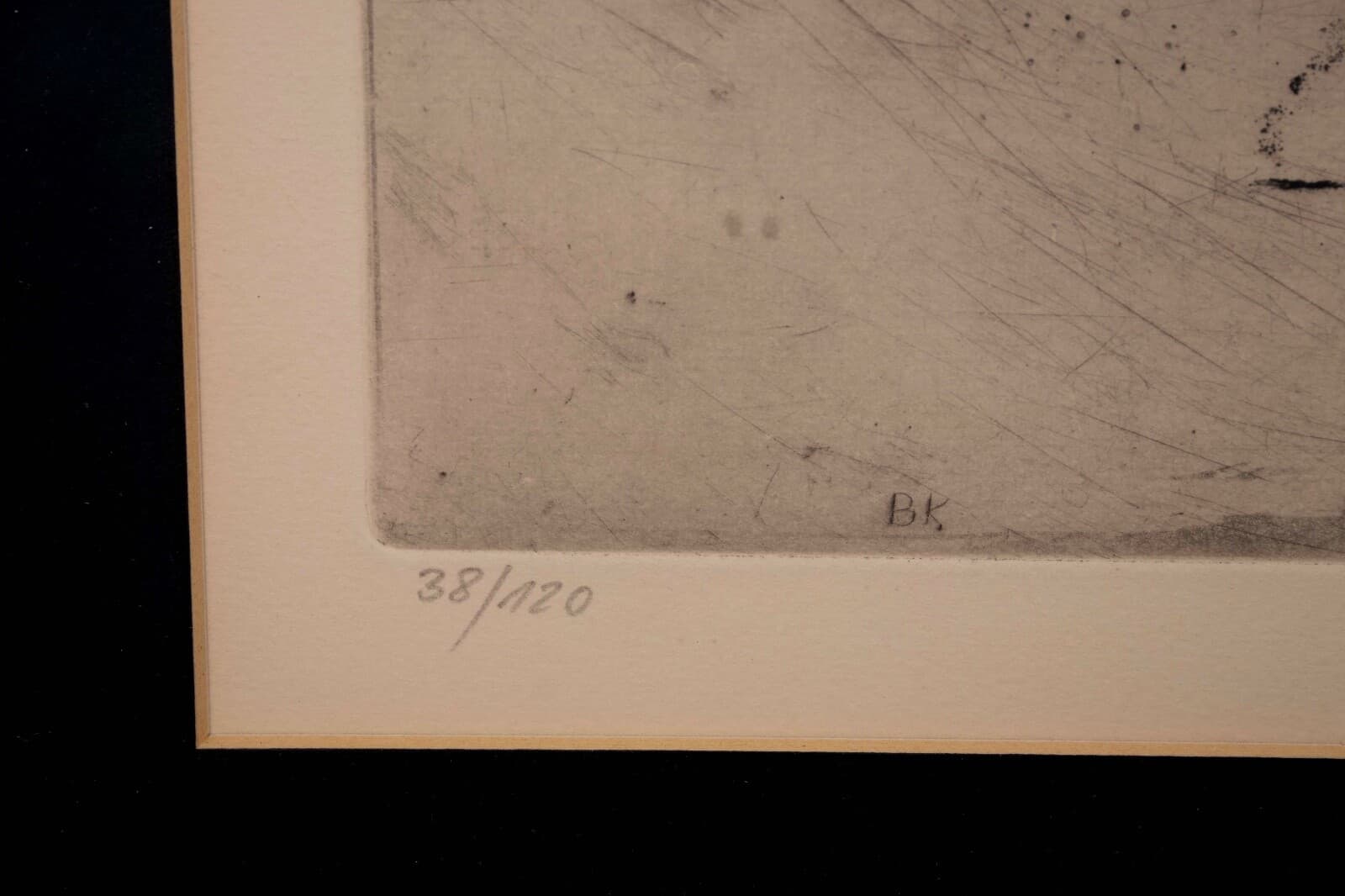 Karl Brandstatter Untitled Nude Modernist Etching on Paper 38/120 Framed 1970s - Thumbnail 8