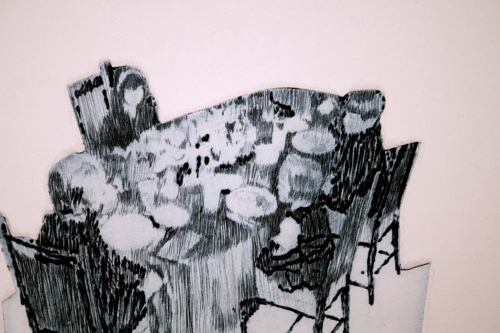 Judith Hahn American Family Signed Modern Intaglio on Paper 7/50 Unframed 1969 - Thumbnail 4