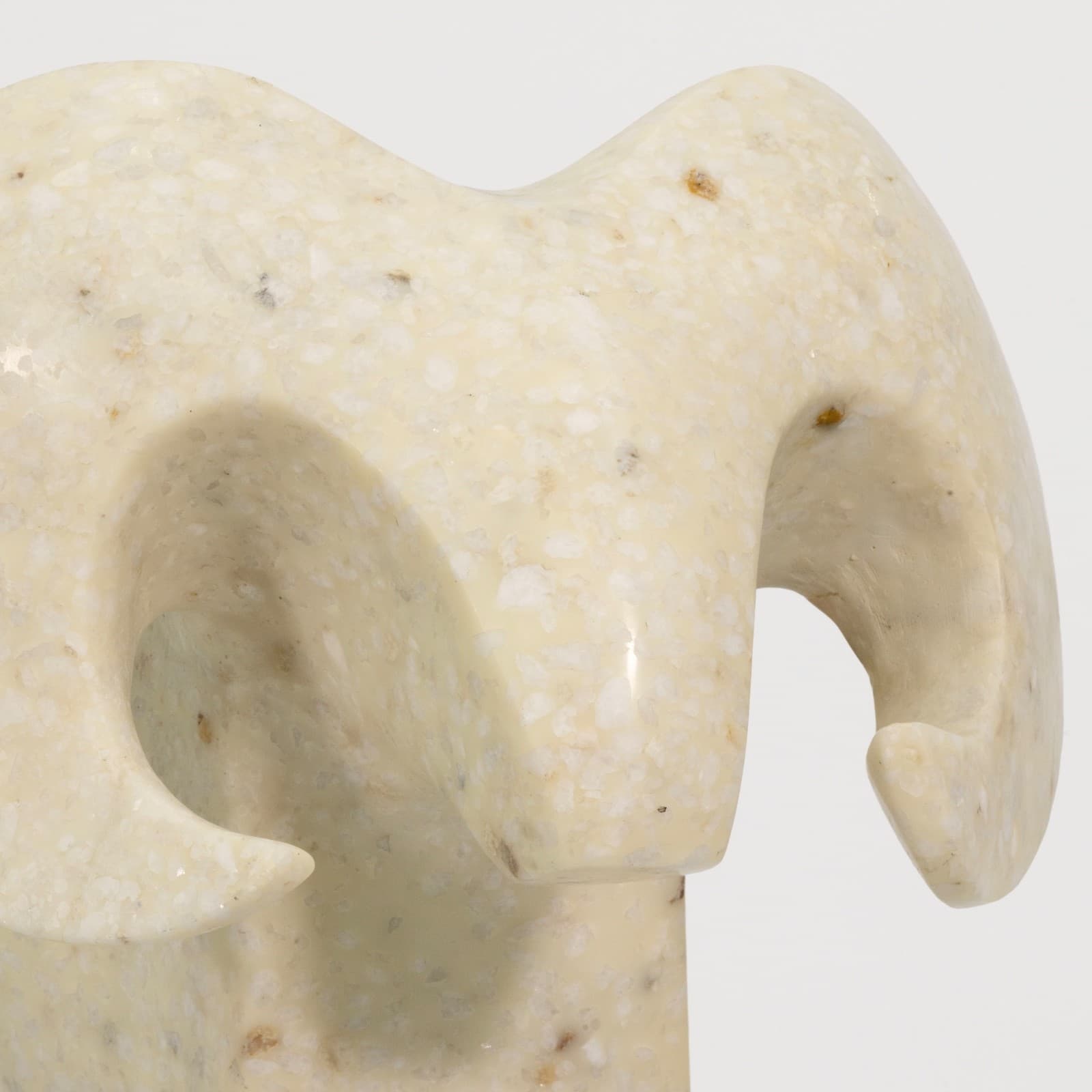 Pair Of 1970s Post Modern White Marble Rams By Masatoyo Kishi Kuki - Thumbnail 7