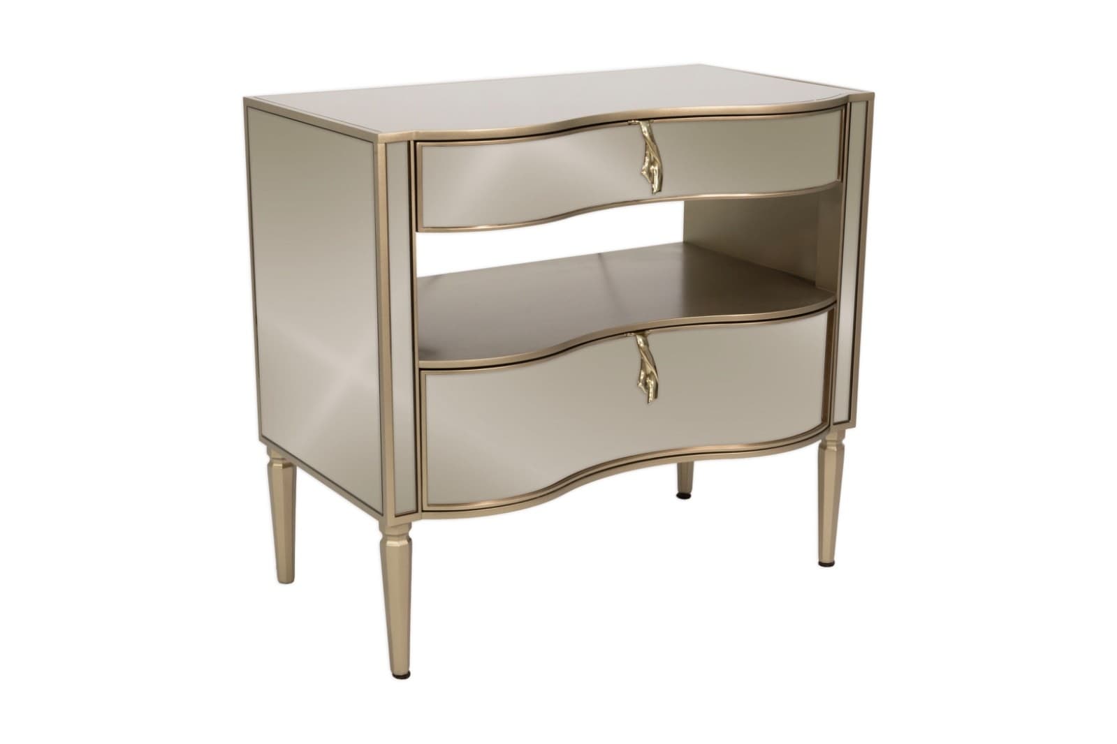 Pair Of Caracole 'It's A Small Wonder" Mirrored Nightstands - Thumbnail 2