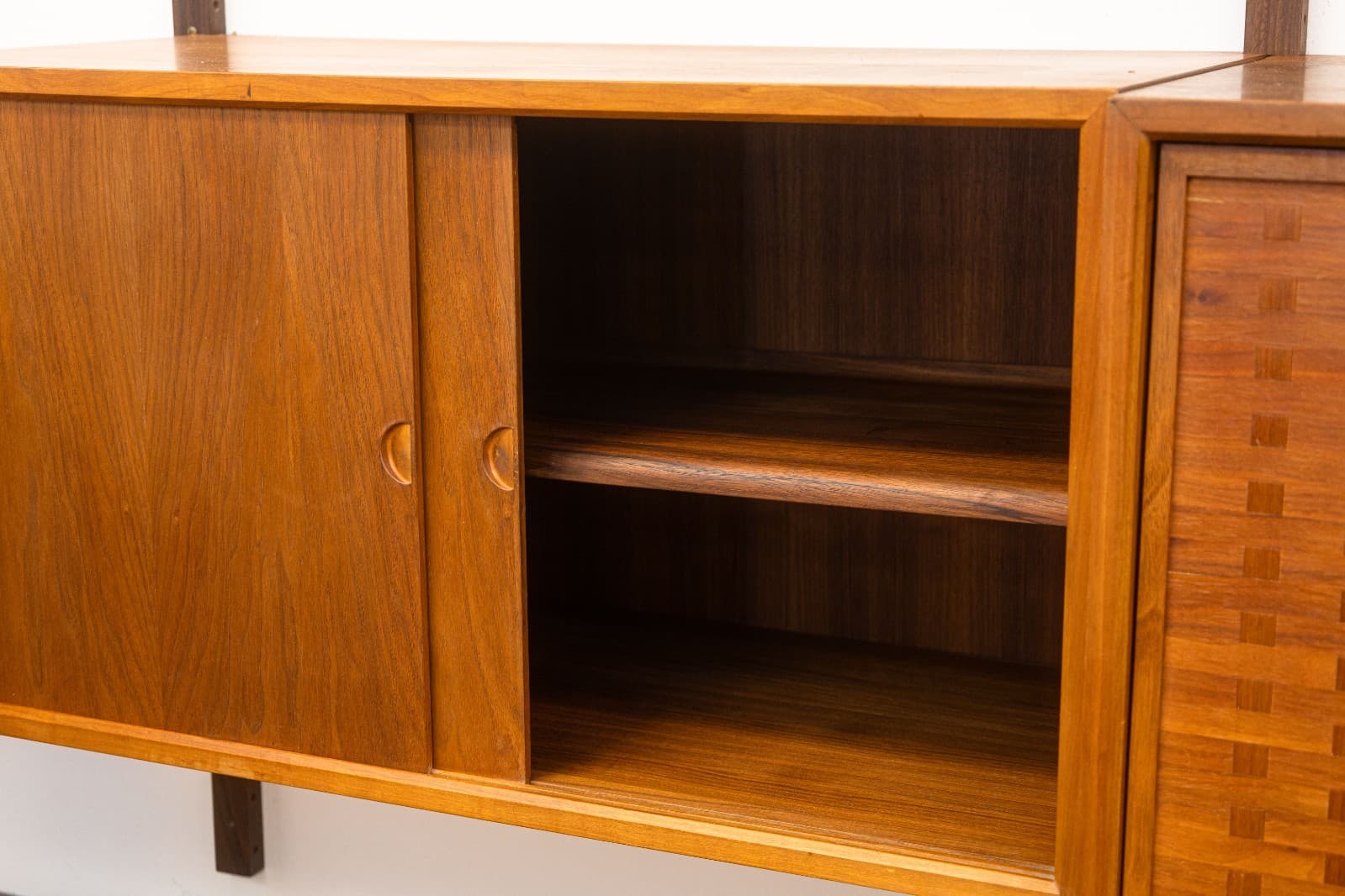 Poul Cadovious 4 Bay Royal System Danish Teak Wall Unit Extendable Table Desk - Thumbnail 6