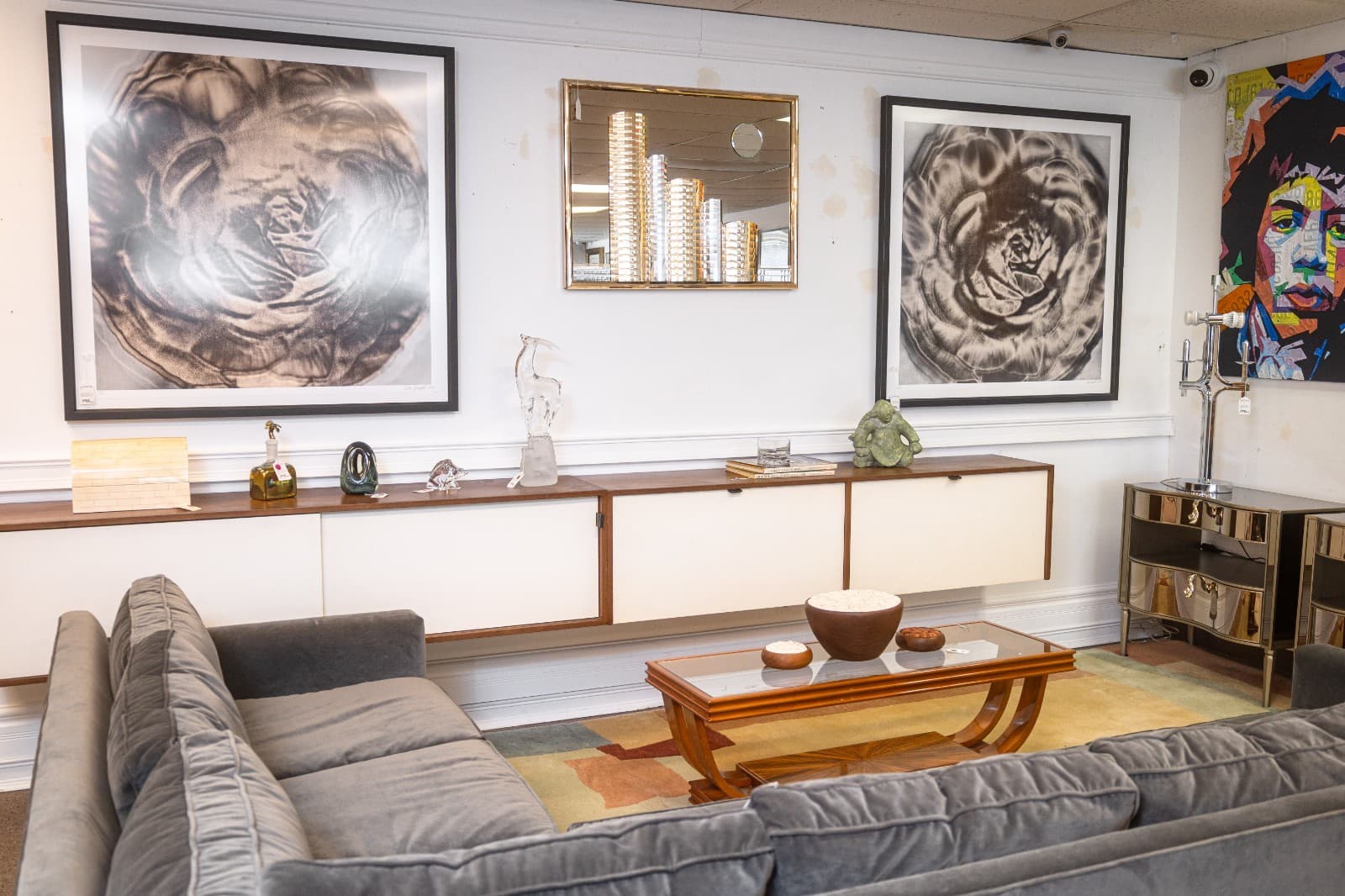 Pair of Vintage 1960s Florence Knoll Floating Credenzas Walnut & White Laminate - Thumbnail 2