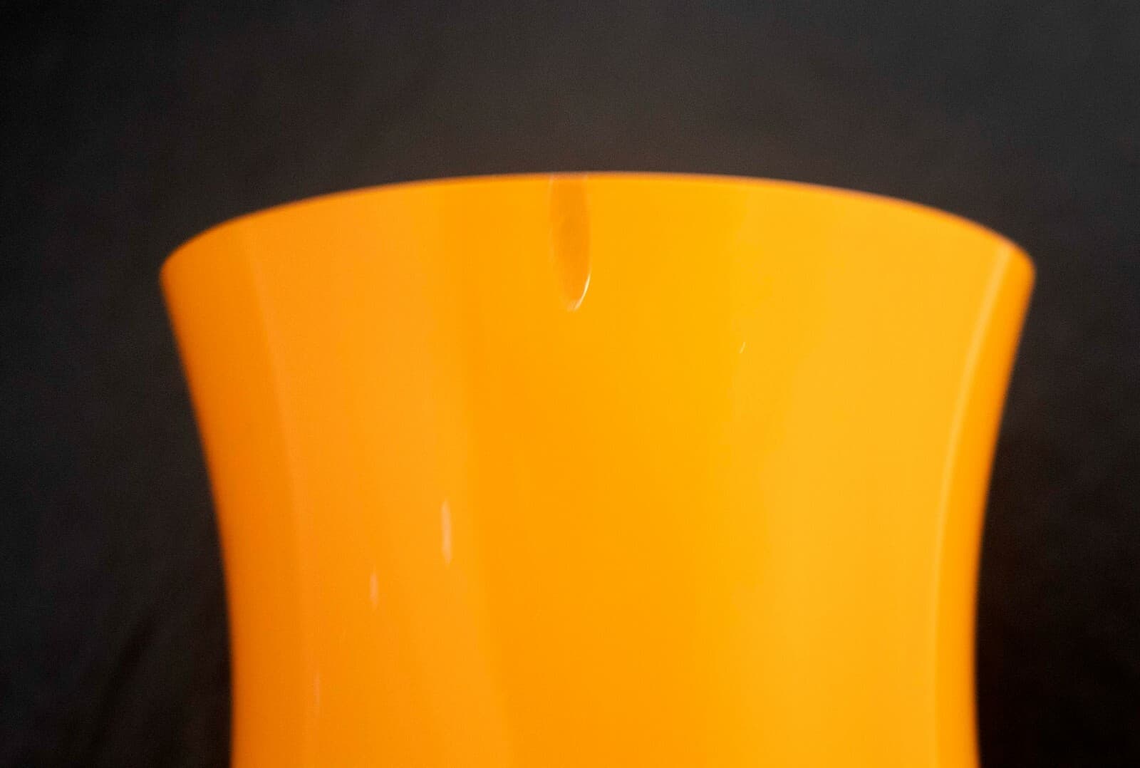 Czech Glass Orange Vase with Blue & Yellow Designs - Thumbnail 7
