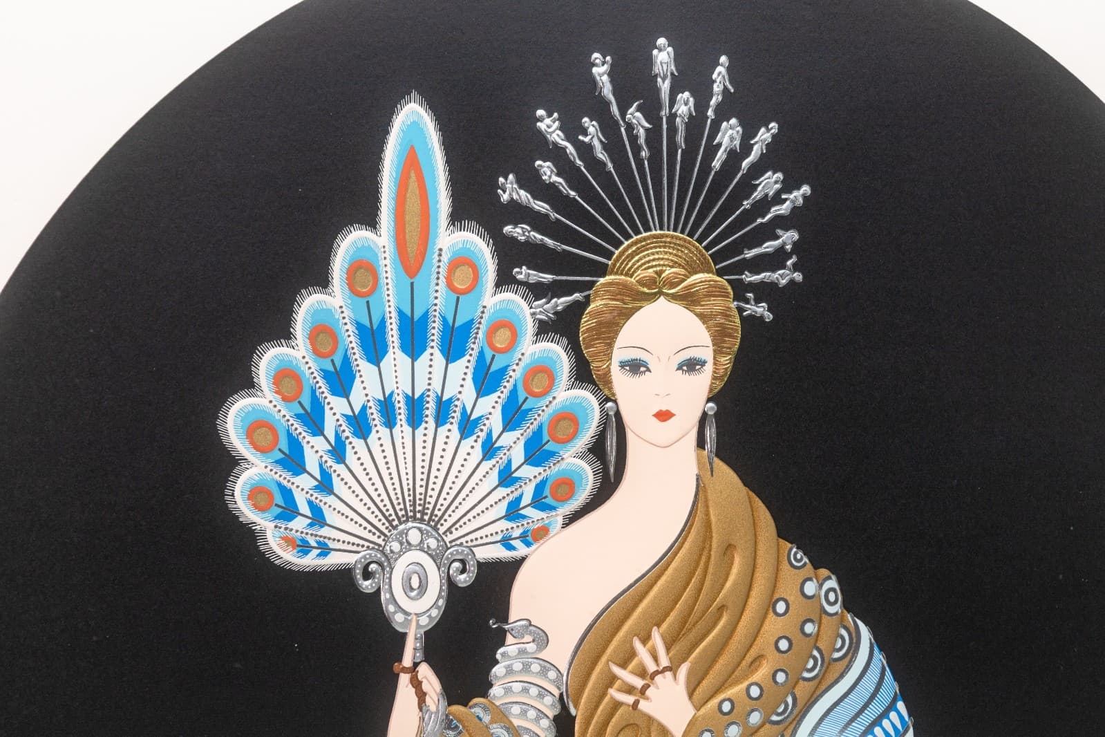 Erté Athena Signed Contemporary Art Deco Embossed Serigraph 149/300 Framed 1986 - Thumbnail 3