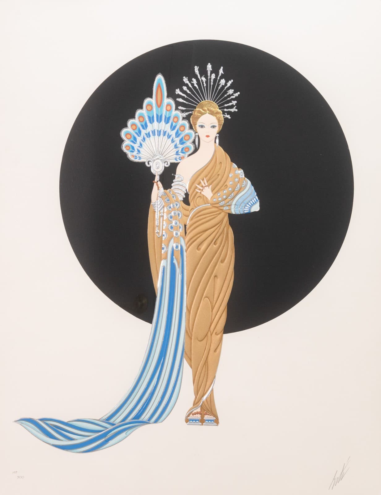 Erté Athena Signed Contemporary Art Deco Embossed Serigraph 149/300 Framed 1986 - Thumbnail 2