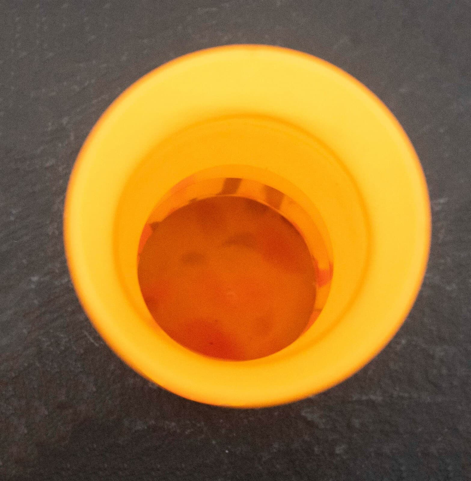 Czech Glass Orange Vase with Blue & Yellow Designs - Thumbnail 6