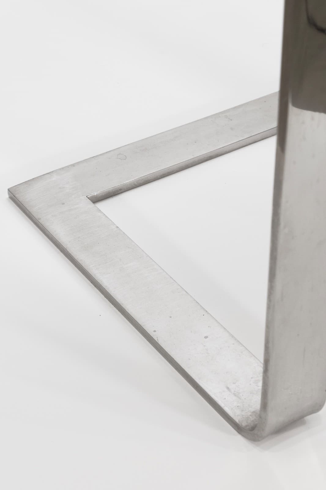 Mid Century Modern Black Leather And Lucite Barstool With Chrome Legs - Thumbnail 9