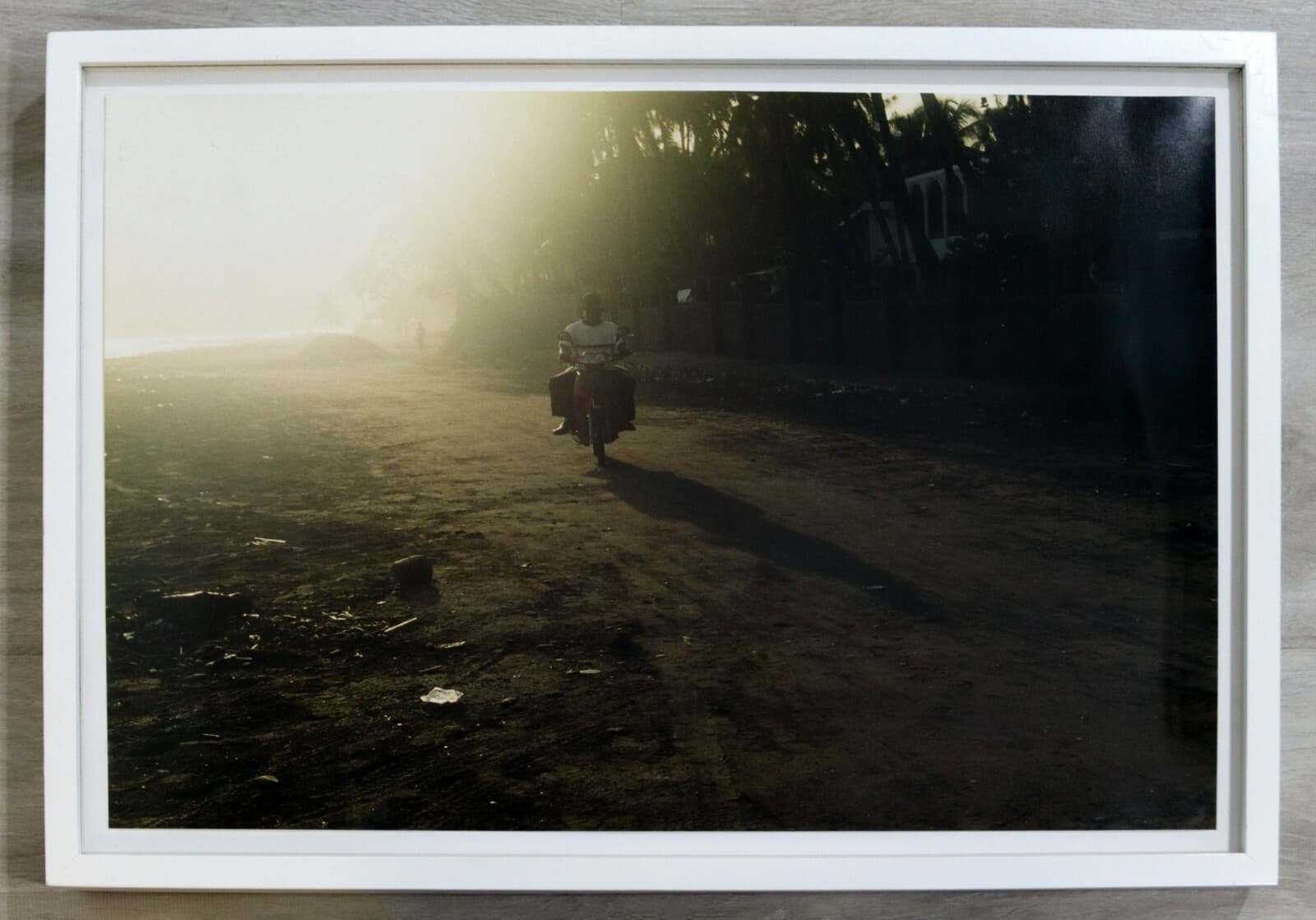 Chantal James Haiti Man on Scooter Photograph Framed Signed