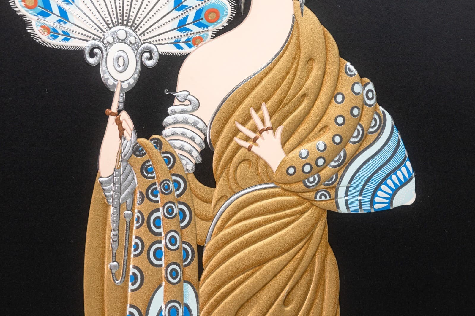 Erté Athena Signed Contemporary Art Deco Embossed Serigraph 149/300 Framed 1986 - Thumbnail 4