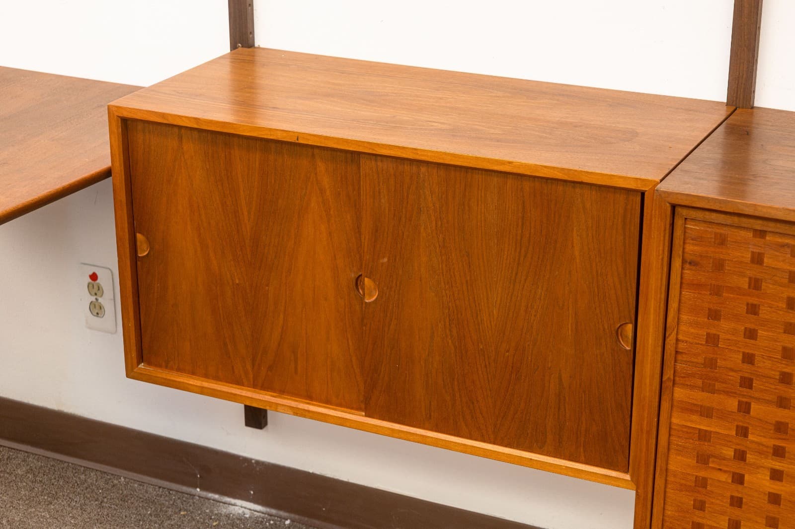 Poul Cadovious 4 Bay Royal System Danish Teak Wall Unit Extendable Table Desk - Thumbnail 5