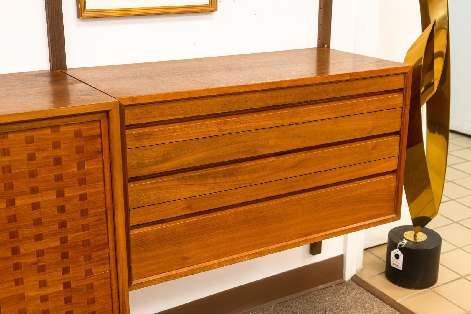 Poul Cadovious 4 Bay Royal System Danish Teak Wall Unit Extendable Table Desk - Thumbnail 10