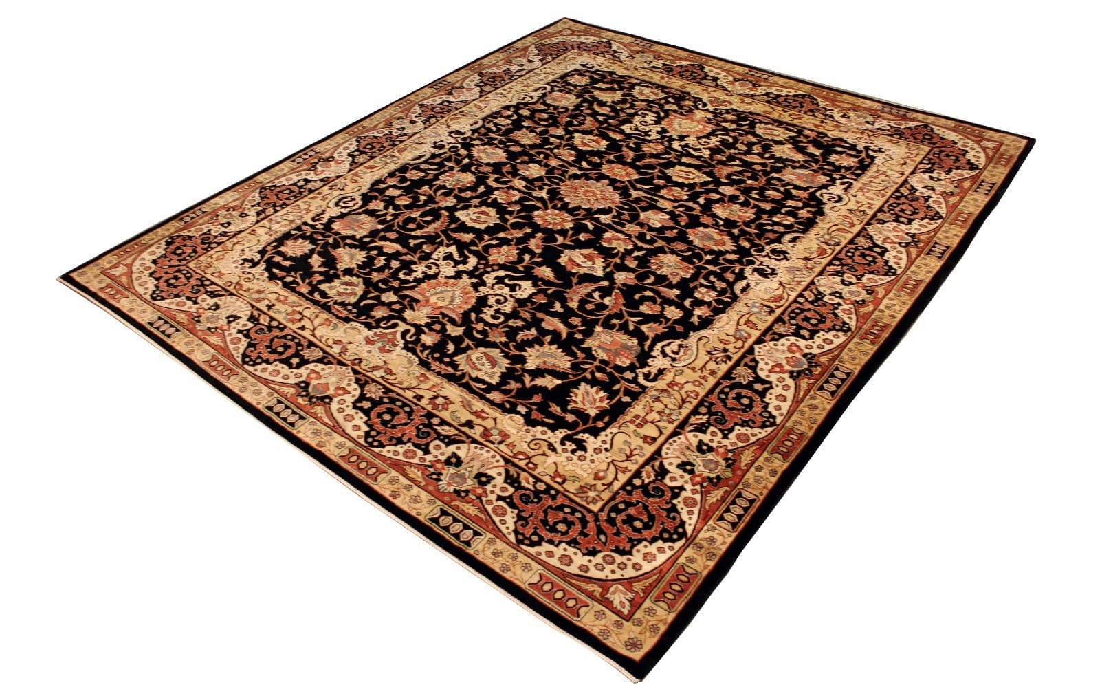 Mid Century Deco Traditional European Style Wool Blend Rectangle Area Rug Carpet