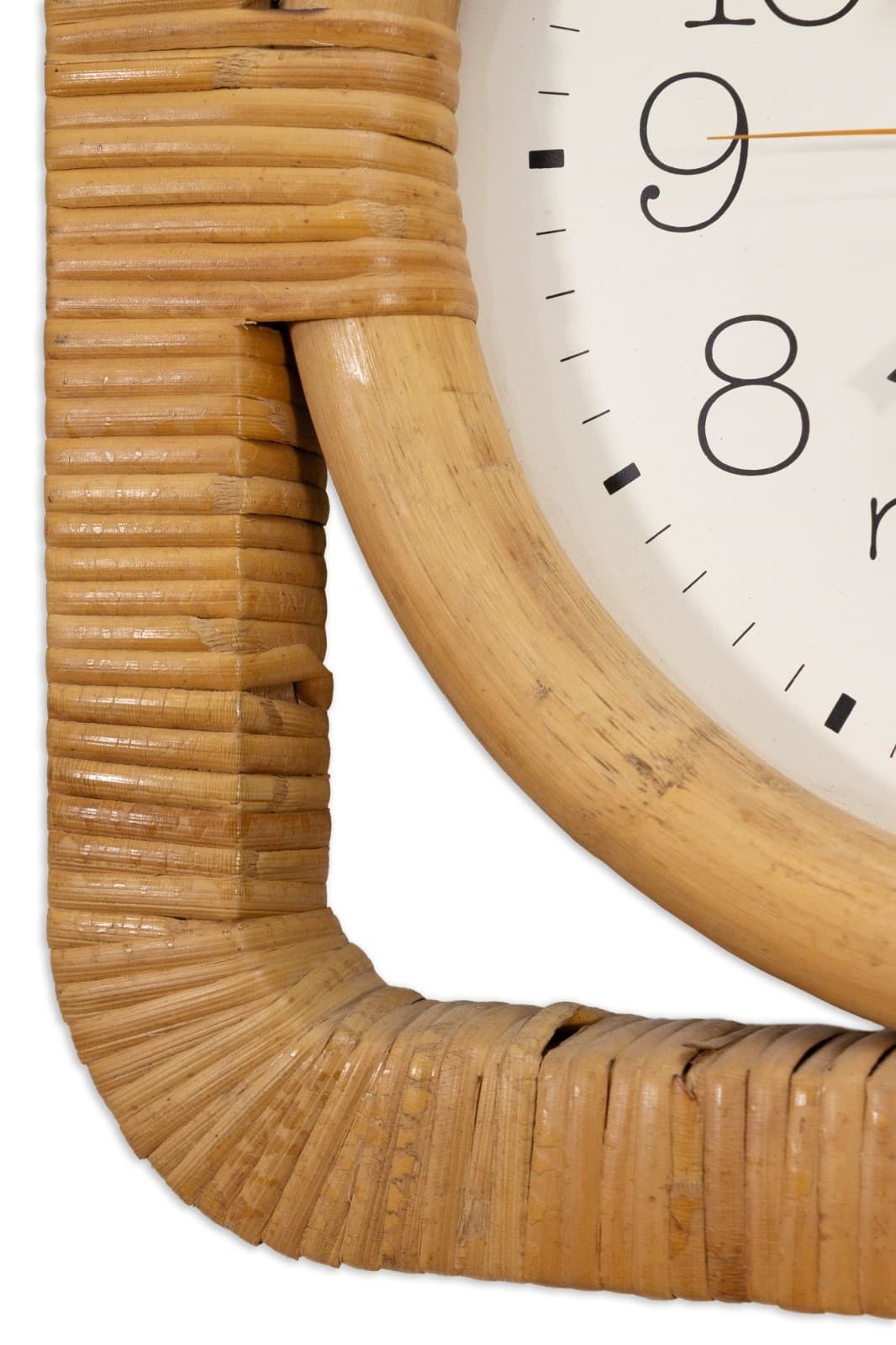 Vintage Mid Century Mod Rattan Basket Clock by George Nelson for Herman Miller - Thumbnail 4