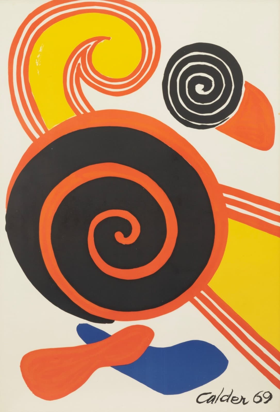 Alexander Calder - Spirals 1969 Color Lithograph on Paper Framed Modern Prints - Thumbnail 2