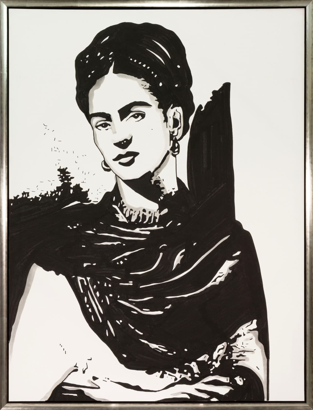 Marlo Broughton (MARLOBRO), Frida 2020 Signed Acrylic Painting on Canvas Framed