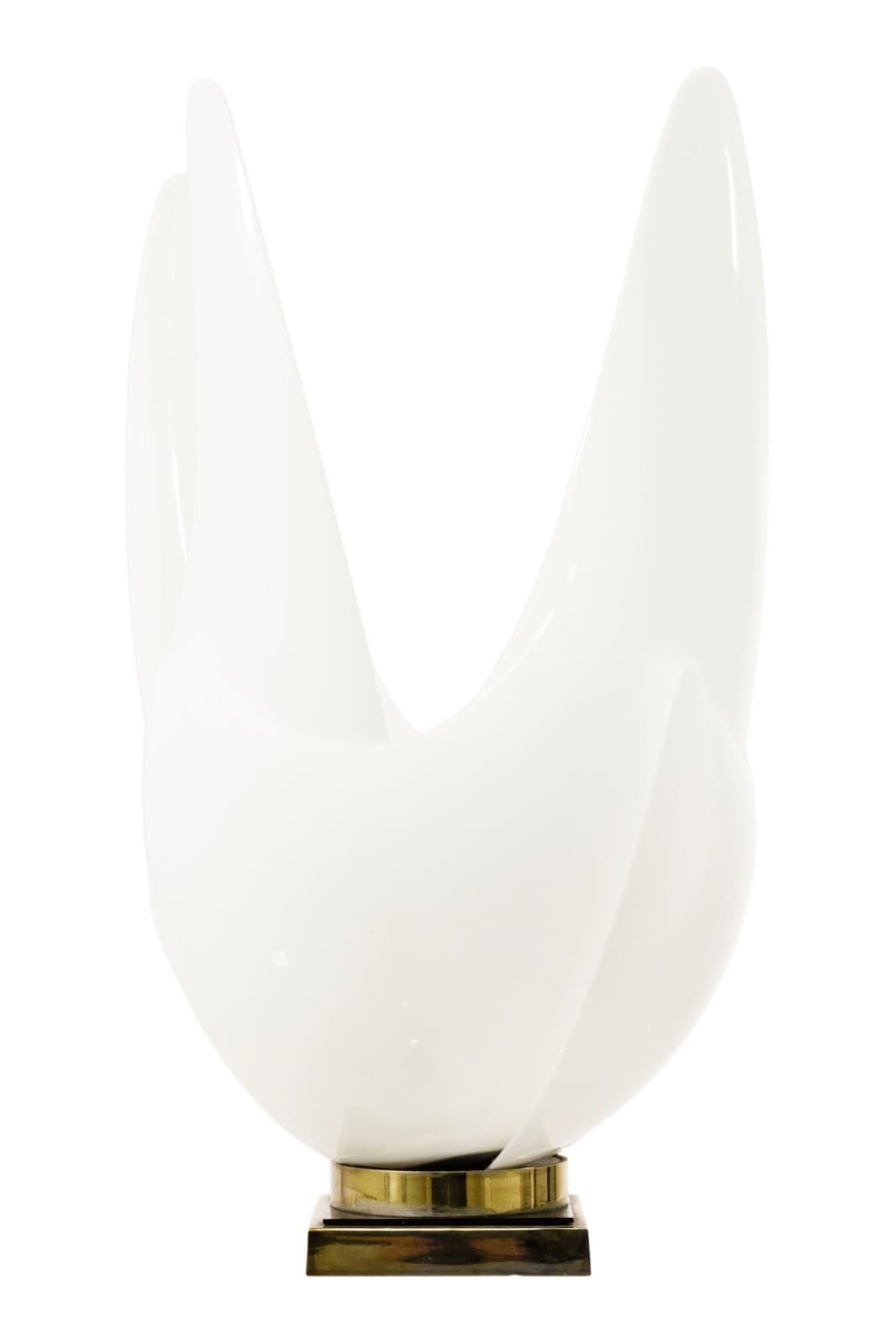 Roger Rougier 1970s Acrylic Floriform Blooming Tulip Table Lamp