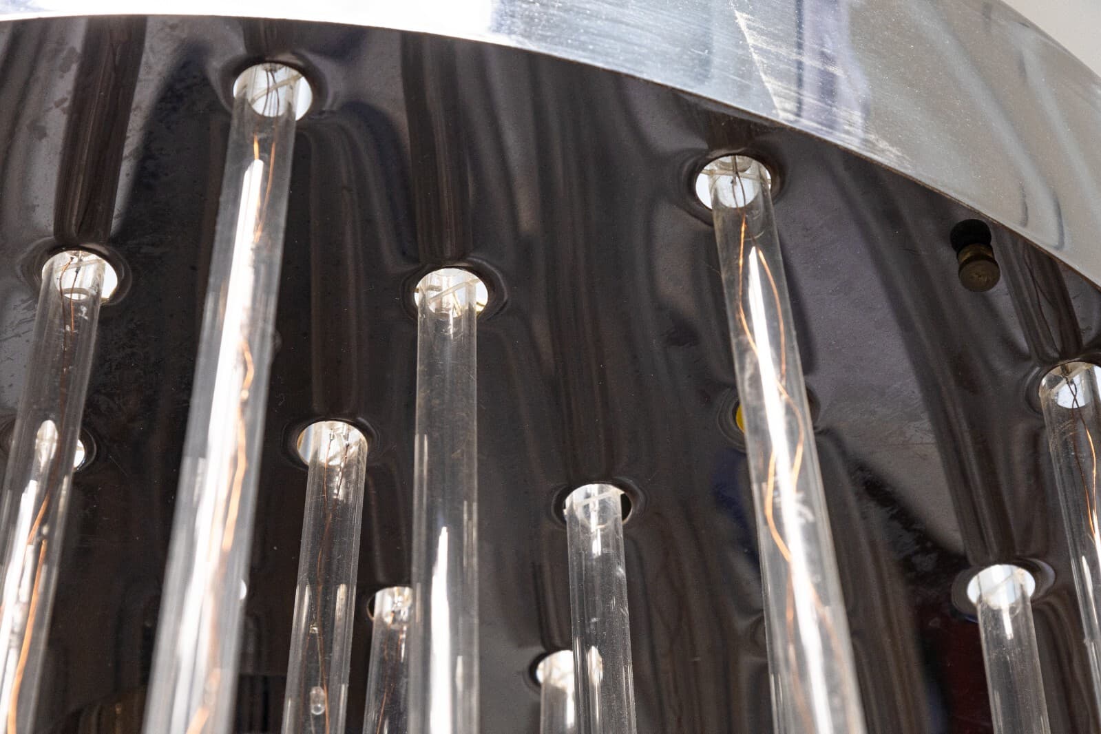 Chrome and Lucite Rod Contemporary Modern Waterfall Chandelier Light Fixture - Thumbnail 4