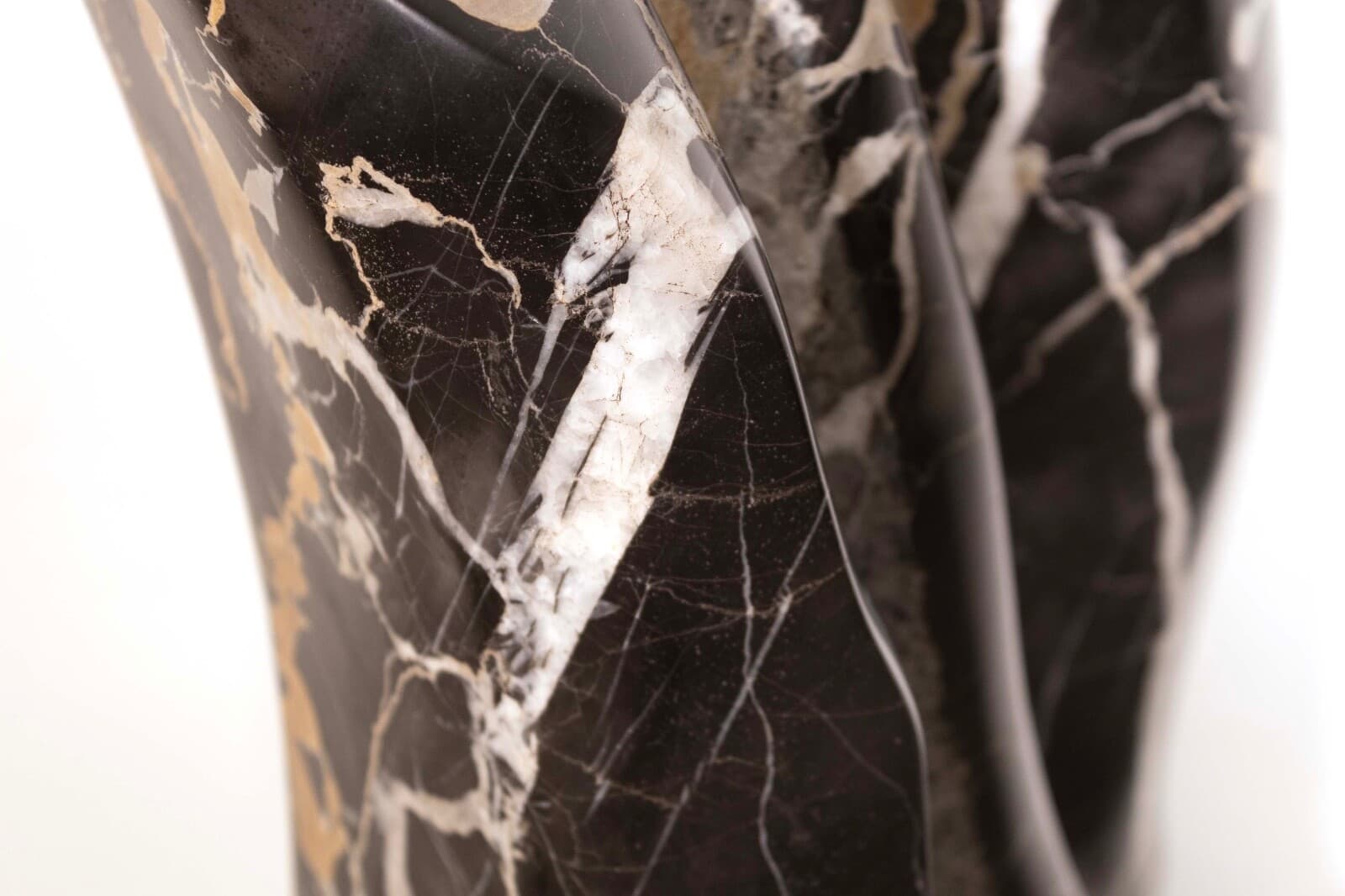 Contemporary Black Marble Abstract Figurative Sculpture on Base Signed Lora Ross - Thumbnail 10