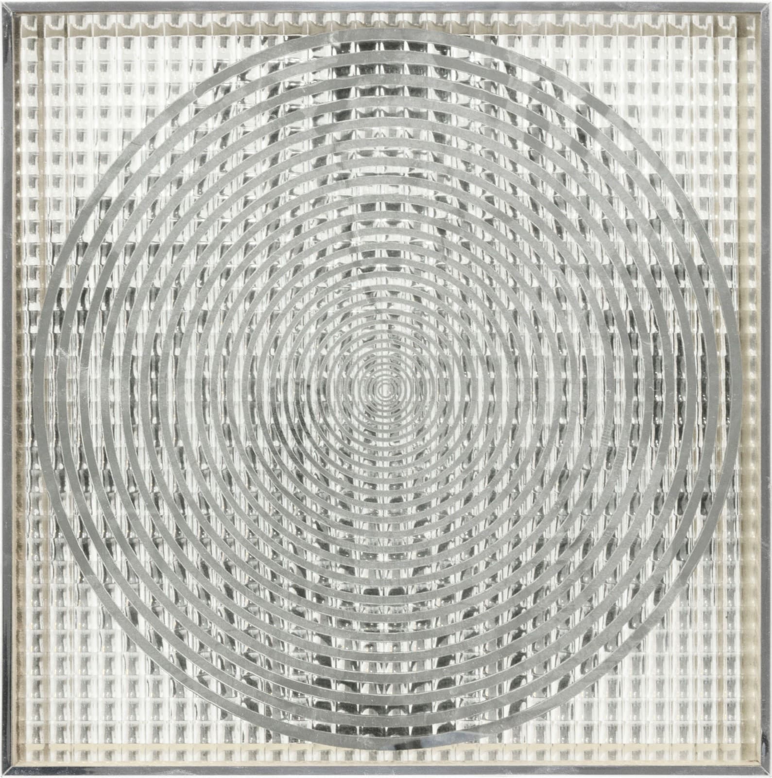 Vintage Mid Century Art Glass Mirror In The Style Of Victor Vasarely